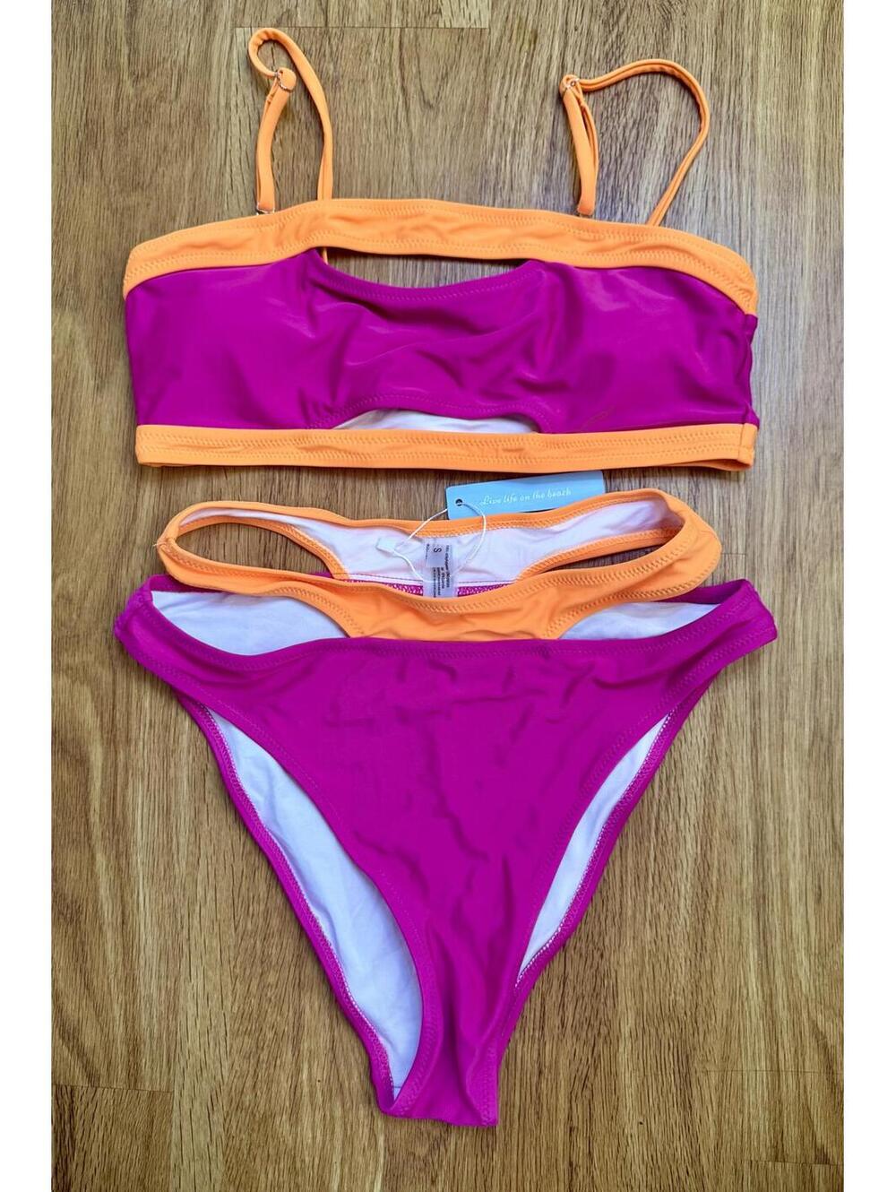 Small Bright Pink and Orange Bikini/Swimsuit